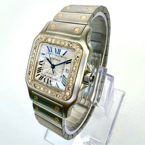 CARTIER SANTOS GALBEE 29mm Automatic 2 Tone 0.75TCW DIAMOND Watch NEW Model - Picture 4 of 11